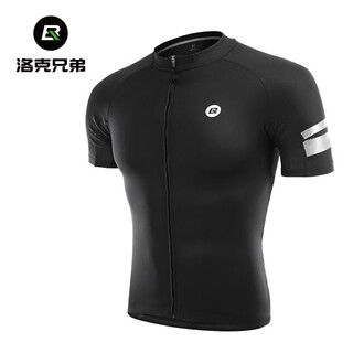 Rock brothers summer cycling suit shorts short sleeve men's and women's mountain road cycling clothes cycling equipment darren top - black xs