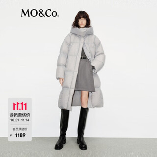 MO&Co.泡芙羽绒服2024冬新品绒子含量90%防护风帽轻暖
