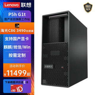 联想（Lenovo）国产化信创海光工作站服务器开天P5h G1t自主可控设计建模渲染台式电脑主机兼容麒麟/统信/windows 海光3490 16G丨512G固态+1T硬盘 英伟达RTX5080-16