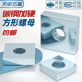 Tianzhuo hardware iron galvanized square nut square nut square female profile female rectangular screw cap m3m4m5m6m8m10m12 m3*5.5*2 100 pieces