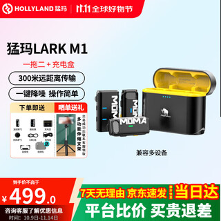 Mammoth wireless microphone mammoth larkm1 little bee lavalier microphone one-to-two outdoor live interview recording microphone for two people m1 one-to-two + charging box camera + android compatible