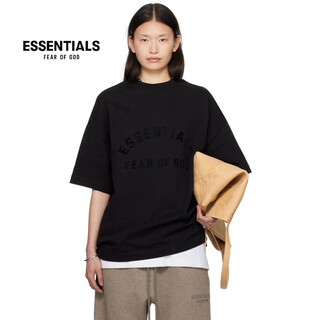 Essentials light luxury women's black t-shirt black 20 | xl