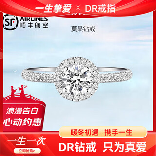 Dr moissanite diamond ring one carat princess bag wedding ring proposal confession birthday valentine's day gift for girlfriend princess round bag 1 carat live/closed