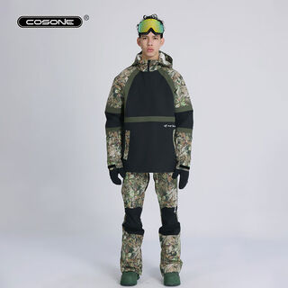 秒杀单板滑雪服女滑雪裤男防风防水透气滑雪服套装 丛林套装 S S