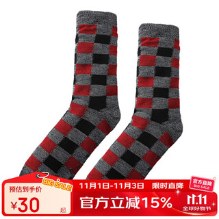 Columbia outdoor socks autumn and winter men's color-blocked plaid thickened plus velvet warm stockings sports socks rcl305