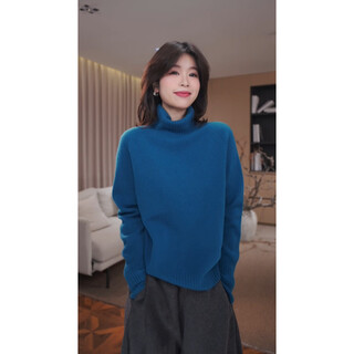 Gzqj yunnuo 100 wool half turtleneck sweater casual sweater tops bottoming shirt for women winter high-end new style 806 blue s 36 recommended 80-120jin jin equals 0.5 kg