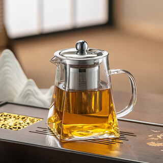 Genasi glass teapot tea water separation office home brewing tea artifact stainless steel filter kung fu tea set