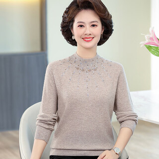 1436 erdos ordo city-made women's cashmere sweater autumn and winter new mother's sweater women's cashmere sweater with warm cashmere inside camel 4xl 160-175jin jin equals 0.5 kg