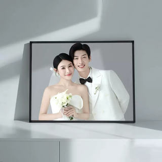 Yusenyi wedding photo stage photo printing, enlarging and developing, personal photo high-end photo frame, picture frame ornament printing, aluminum alloy black horizontal panel full screen, suede photo paper, mounting film +1 8 inches 15x20