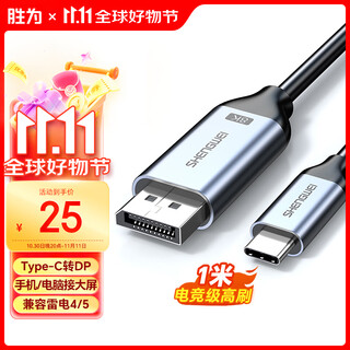 Shengwei type-c to dp1.4 line thunderbolt 4/5 converter usb-c adapter 8k60/4k screen projection apple 16 laptop mobile phone connected to monitor 1 meter acd0010j