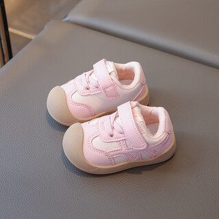 Terranis yangma recommends spring and autumn children's soft-soled non-slip leather shoes for boys and girls 9 months to 4 years old, cherry blossom pink-leather, 12 cm inner length
