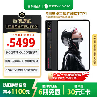 努比亚红魔游戏平板3Pro 9.06英寸OLED电竞屏 骁龙8至尊版 8200mAh电池 国家补贴电竞小平板 24GB+1TB暗夜版