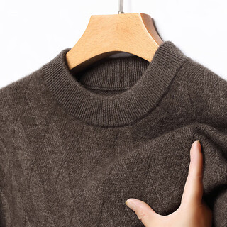 King deer 2025 new casual warm 100 pure cashmere sweater men's knitted dad's bottoming shirt earth brown 4xl 190 recommended 185/210 jin jin equals 0.5 kg