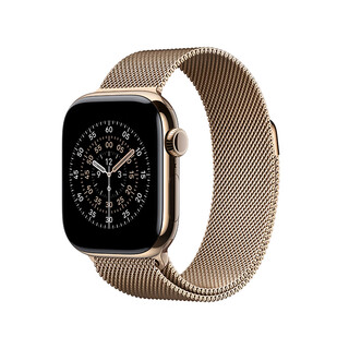 Apple/apple watchs11 smart watch gps+ cellular model 42mm gold titanium case gold milanese strap-china unicom subsidy