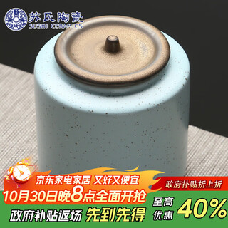Sushi ceramics tea can classic matte rust tea set accessories (blue)
