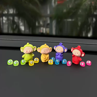 Yusenyi tiantian baby car ornaments cute and creative car center console ornaments electric car rearview mirror desktop recommended tiantian baby 4 dolls + 12 partners with traceless glue