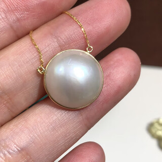 Maiyong g18k mickey japanese seawater maple pearl white chain pendant 16-17mm chopard 15-16mm