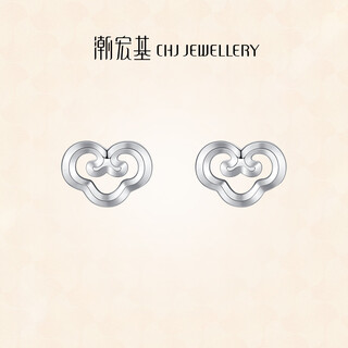Chao acer auspicious moiré platinum earrings pt950 platinum earrings for ear supporting chinese style gifts for women price: one pair, including labor cost 170 yuan (free silicone earplugs) 1.45g