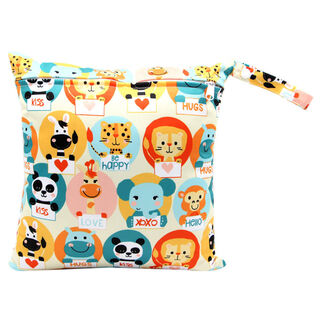 Baby waterproof baby hanging bag diaper bag diaper bag outside storage bag crib clothes diaper portable bag colorful cartoon color large size 30*28cm