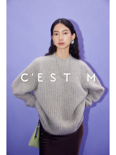 C est m south africa imported first-class baby mohair soft matt texture lazy silhouette sweater soft matt gray ready stock s