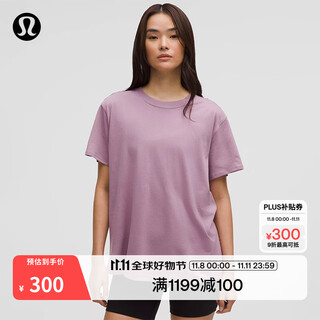 Lululemon丨all yours women's t-shirt *cotton lw3es5s lavender purple xs /4