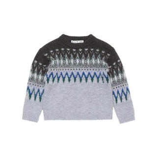 Acne studios women's sweater sweater warm slim knitted mohair autumn and winter daily sweater nordic style pattern autumn and winter gray one size | xs