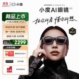 小度AI眼镜 Pro 智能眼镜 拍摄拍照眼镜（墨镜款）1200万像素广角 蓝牙语音通话 AI翻译 波士顿- 黑- 渐变灰（墨镜款）