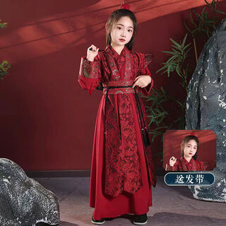Yingtang children's hanfu girl hua mulan costume xianxia girl swordsman feiyu knight costume performance costume tang drunk beauty long-sleeved hairband 110