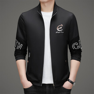 Ax armani men's casual jacket korean style trendy brand versatile men's top 2025 new handsome autumn jacket black m 170