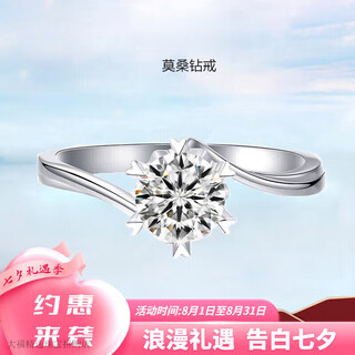 Pt950 platinum diamond ring moissanite ring for women to propose and marry 1 carat ring for birthday and valentine's day gift for girl twisted arm snowflake diamond ring 50 points - light luxury model default live size adjustable
