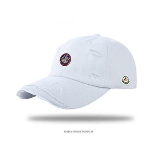 Mongolian piano new hole baseball cap for men and women, fashionable and versatile sun visor cap, student warm and casual hat, white, adjustable
