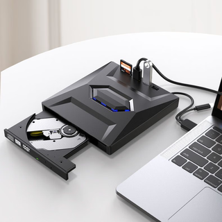 潮鑫正电电脑外置光驱多功能DVD刻录机插卡扩展驱动器USB3.0/TYPE外接U盘 光驱+USB扩展坞 接口不足解决方案