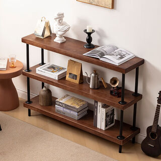 He jiagong solid wood partition rack multi-layer shelf shoe rack simple floor-standing partition storage shelf display log storage length 140*30*height 50 thick 5 cm solid wood