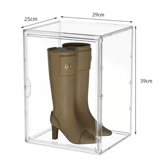 Yusenyi boots storage box shoe box fully transparent acrylic shoe wall household drawer type martin boots space-saving shoe cabinet extra large 1 piece high 39cm can hold boots fully transparent 0x0x0cm 0 0x0x0cm