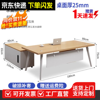Lelaike desk simple modern manager desk office desk and chair combination light luxury design lacquered boss desk president desk 180cm*80cm single table + side cabinet