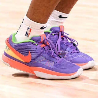 Ajnikernike air putian purehara morant first-generation basketball shoes ja1 air-cushion boots wear-resistant, non-slip, shock-absorbing and breathable ja1-built-in air cushion-purple orange 41