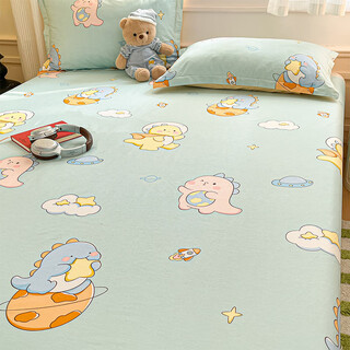 Fat donglai same style bed pure cotton thickened single piece 100 cotton quilt sheet pillow case three piece set single and double student space dragon m has been quality inspected cotton does not pill and does not fade 1.8-2.0m sheet three 230cm*245cm