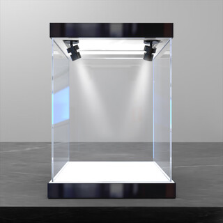 Pink phoenix crown dust cover transparent acrylic display box suitable for cool point emerald pink and pink sedan chair pink phoenix crown 35x25x50cm exhibition hall level black matte + spotlight