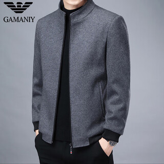 Ax armani men's jacket autumn woolen jacket men's woolen jacket middle-aged wool stand-up collar clip gray m 170