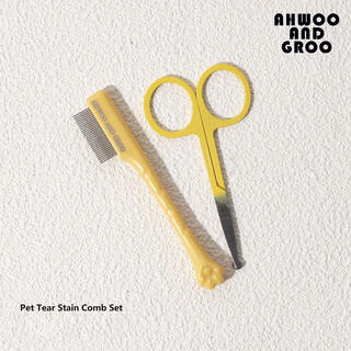 Bichon yorkshire dog special tear comb maltese eye worms face comb scissors hair cutting artifact yellow cleansing comb + cleansing scissors