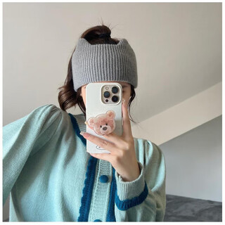 Somubay confinement hat women's autumn and winter postpartum windproof confinement headband winter thickened warm windproof headscarf maternity hat october gray one size (55-59cm)