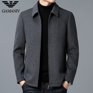 Ax armani jacket woolen jacket men's autumn and winter double-sided woolen business lapel coat dad jacket men's gray l 175
