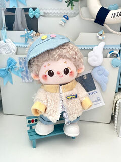 Shantou lincun 20cm cotton doll clothes dressing toy doll female doll plush overalls baby clothes set milk coconut crisp 20m
