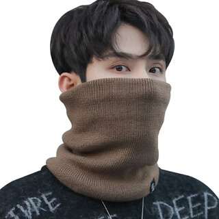 Cheguimu warm neck scarf for men and women winter neck protection against wind and cold cycling cold protection neck protection mountaineering mask scarf coffee color