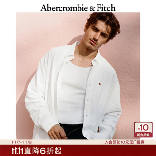 Abercrombie & fitch Оксфордская рубашка классическая мужская с узором лося 25 весенне-летняя американская рубашка с длинными рукавами 125-5083 белая xl (180/116a)