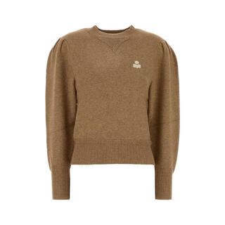 Isabel marant etoile women's sweater warm elastic cotton blended velvet autumn and winter daily knitted simple camel one size | 38f