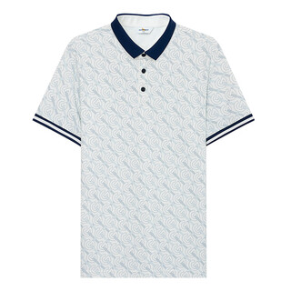 Henry grant henry grant 2025 summer printed logo contrast color polo shirt men's trendy short-sleeved lapel t-shirt white (qst242730u366) one size 46 (170/92a)