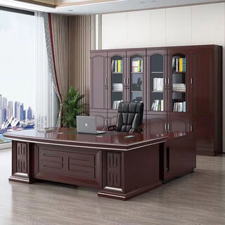 Boss desk executive desk president desk manager desk new chinese style office desk and chair combination simple modern office furniture 1863 luxury model 1.6 meters + double cabinets