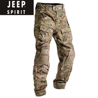 Jeep (jeep) tactical pants men's american overalls camouflage frog uniform pants military fan equipment with knee pads cycling trousers wear-resistant plus size cp camouflage pants 28 (recommended 90-105 jin jin equals 0.5 kg)