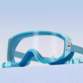 Ayub classic ultraman children's swimming goggles hd waterproof anti-fog large frame swimming goggles swimming glasses swimming cap set lake blue large frame